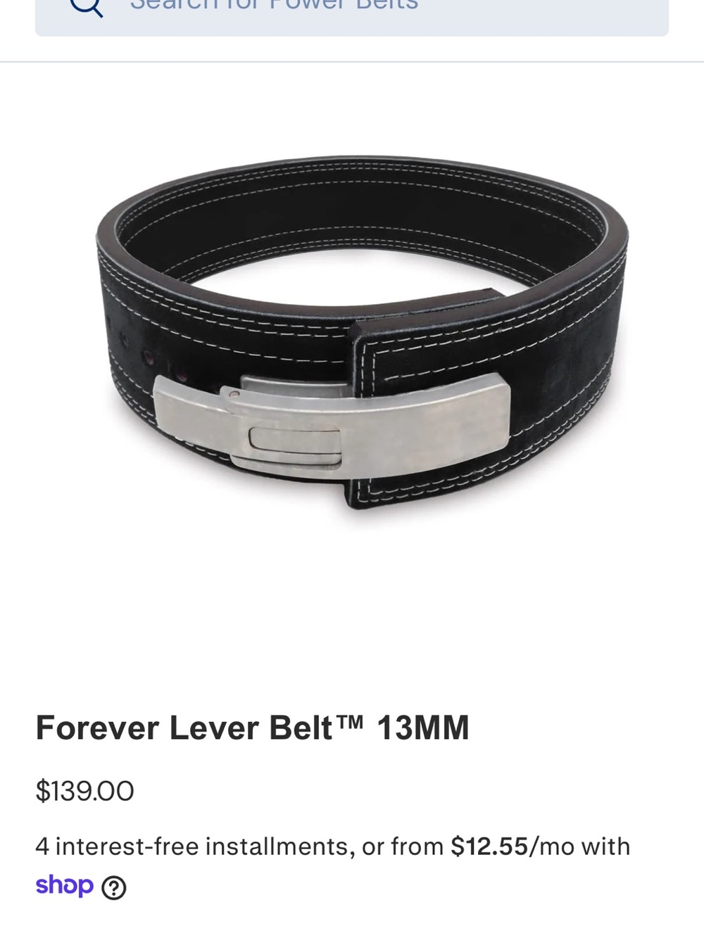 Inzer Forever Lever Belt 13MM - Black Leather Weightlifting Belt